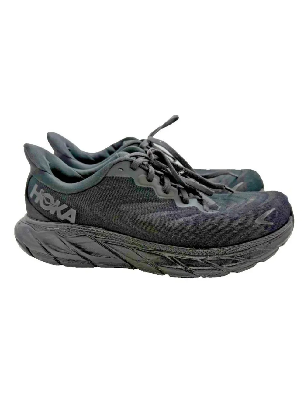 HOKA Arahi 6 Running Shoes Women Size 9.5 Black White Stability Road 1123195BWHT